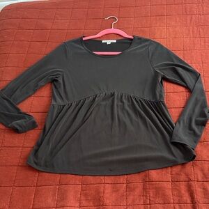 Women's charcoal dressy Long Sleeve Top
